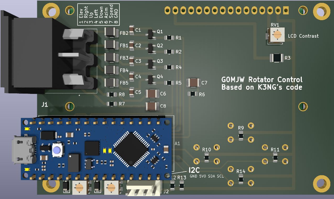 Figure 10 — A homebrew Arduino-based az/el rotator controller — the box that turns standard GS-232/EasyComm az/el commands from the tracking software into motor drive and reads the position feedback back. Sour…