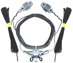 Figure 6 — The Alpha Delta DX-40 — a pre-tuned, budget-tier commercial single-band dipole, ready to hoist with no cutting or trimming. Photo: DX Engineering product photography (part ALF-DX-40).